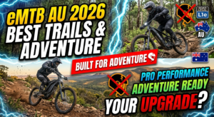 Electric mountain bikes Australia riding rugged off-road trails in 2026